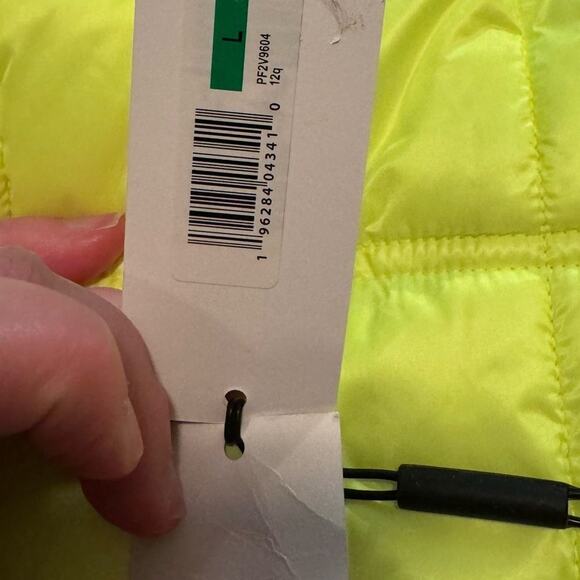 CALVIN KLEIN PERFORMANCE Yellow Cropped Mock-Neck Zip-Up Puffer Vest Size L New - Picture 10 of 12